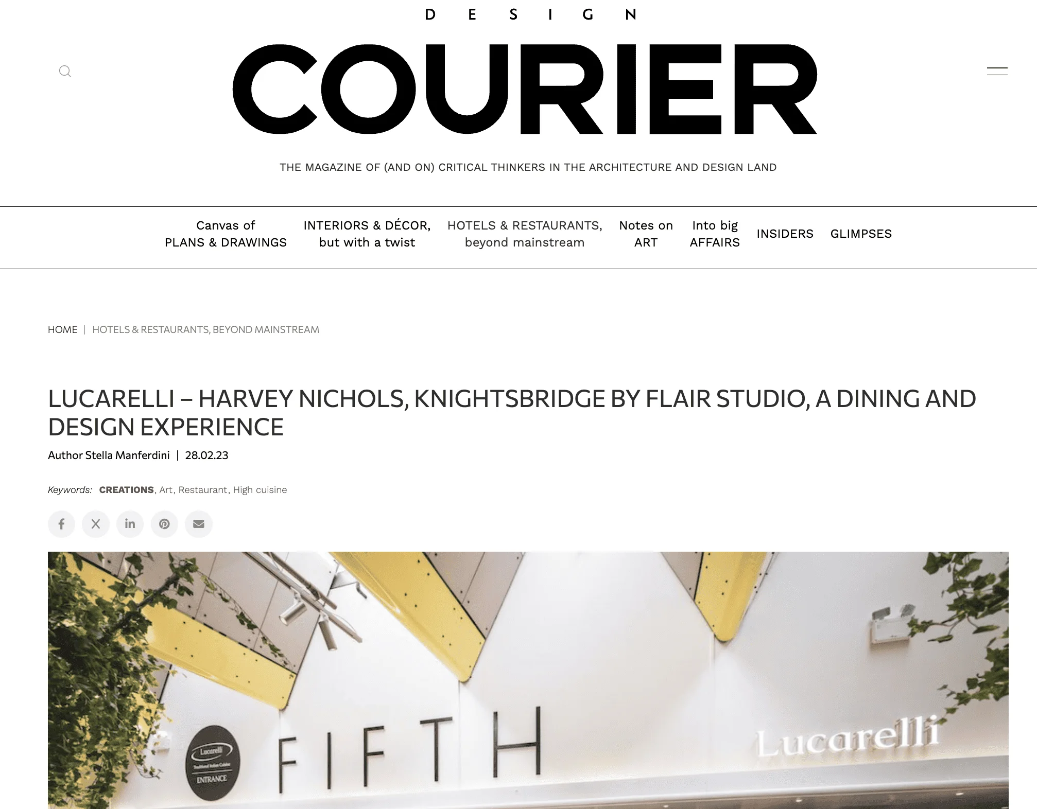 Luxurelli Harvey Nichols Knightsbridge interior designed by Flair Studio showcasing modern architecture and stylish dining space with contemporary decor.